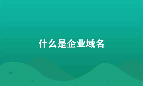 什么是企业域名