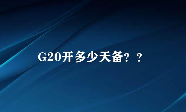 G20开多少天备？？