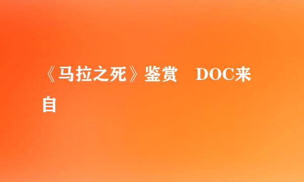 《马拉之死》鉴赏 DOC来自