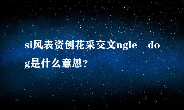 si风表资创花采交文ngle dog是什么意思？