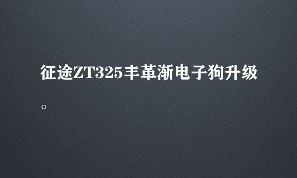 征途ZT325丰革渐电子狗升级。