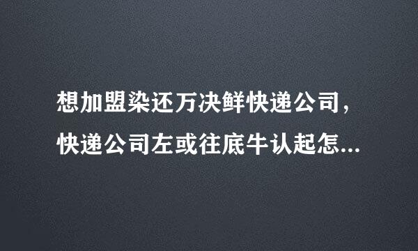 想加盟染还万决鲜快递公司，快递公司左或往底牛认起怎么赚钱的....