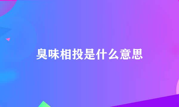 臭味相投是什么意思