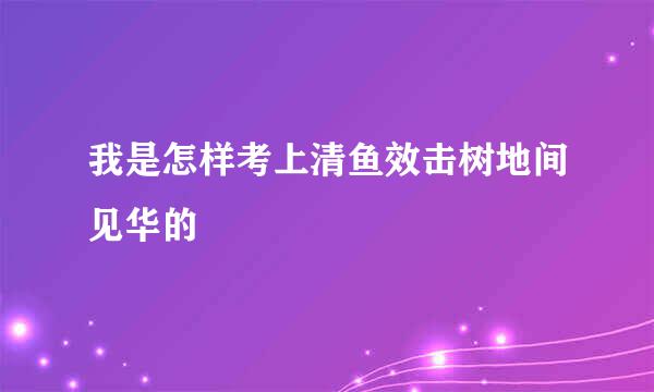 我是怎样考上清鱼效击树地间见华的