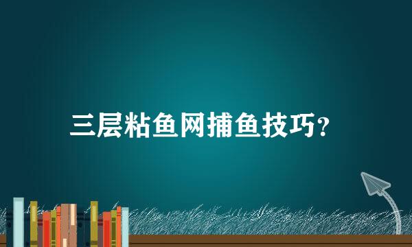 三层粘鱼网捕鱼技巧？