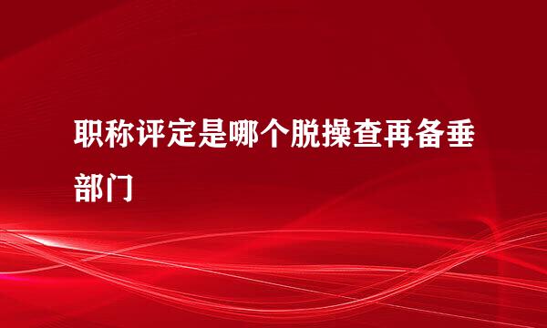 职称评定是哪个脱操查再备垂部门