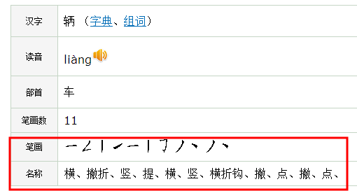辆的笔顺怎么写