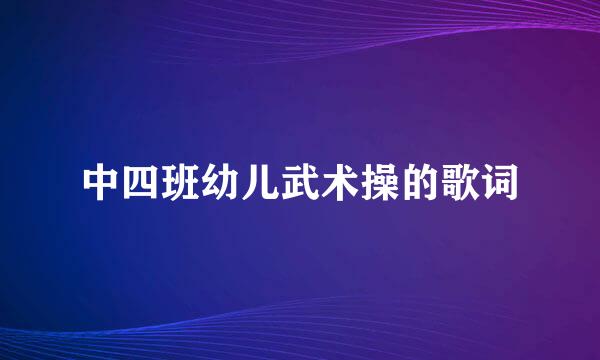 中四班幼儿武术操的歌词