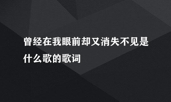 曾经在我眼前却又消失不见是什么歌的歌词