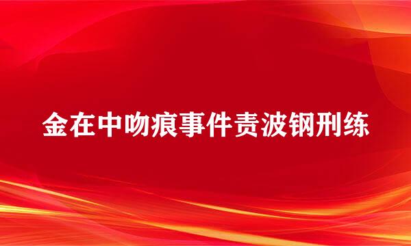 金在中吻痕事件责波钢刑练