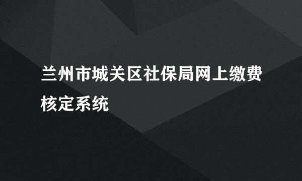 兰州市城关区社保局网上缴费核定系统