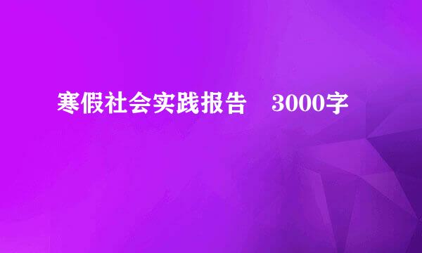 寒假社会实践报告 3000字