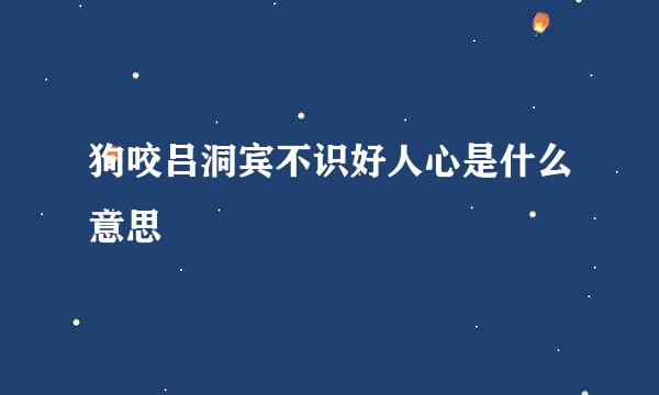 狗咬吕洞宾不识好人心是什么意思