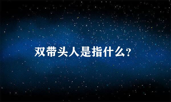 双带头人是指什么？