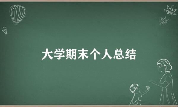 大学期末个人总结