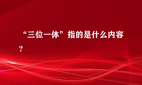 “三位一体”指的是什么内容?