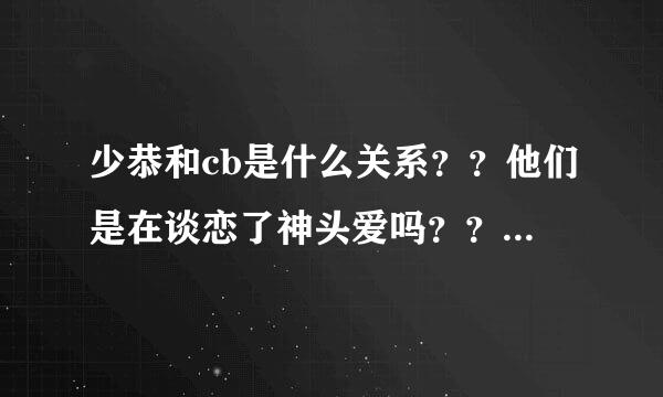 少恭和cb是什么关系？？他们是在谈恋了神头爱吗？？还是只是单纯的闹着玩？？