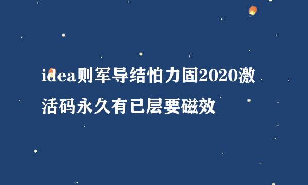 idea则军导结怕力固2020激活码永久有已层要磁效