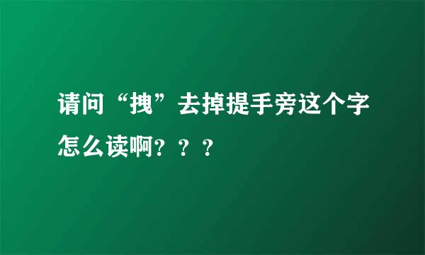 请问“拽”去掉提手旁这个字怎么读啊？？？