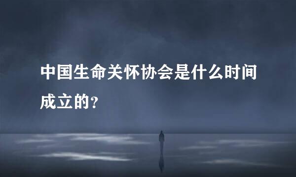 中国生命关怀协会是什么时间成立的？