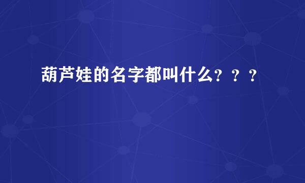 葫芦娃的名字都叫什么？？？