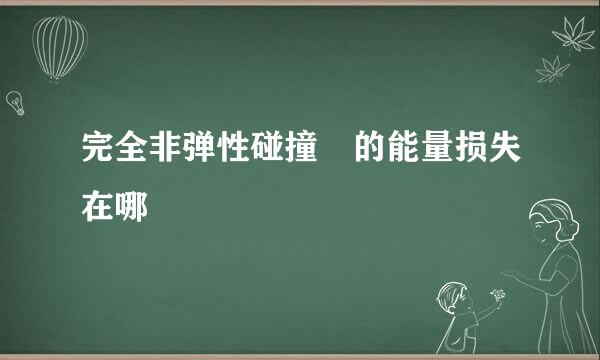 完全非弹性碰撞 的能量损失在哪