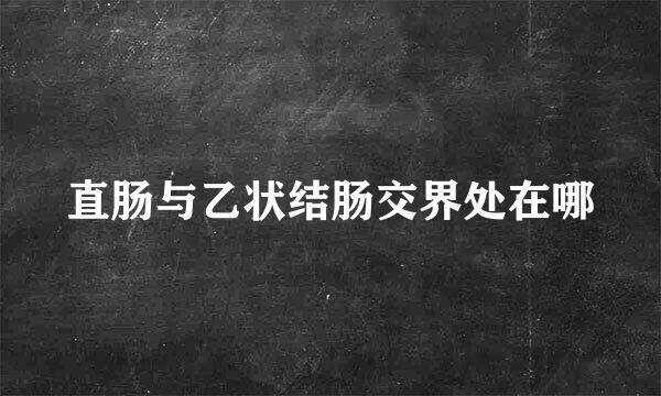 直肠与乙状结肠交界处在哪