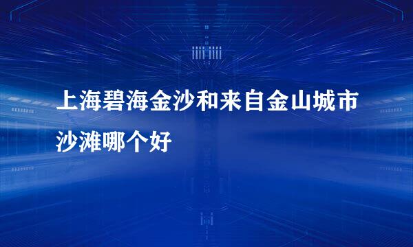 上海碧海金沙和来自金山城市沙滩哪个好