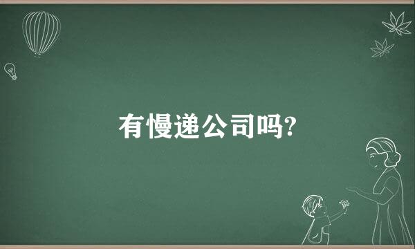 有慢递公司吗?