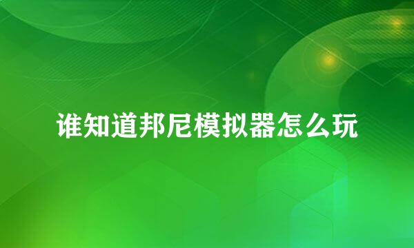 谁知道邦尼模拟器怎么玩