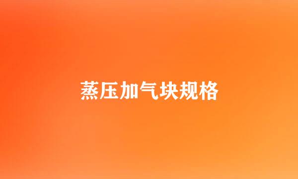 蒸压加气块规格