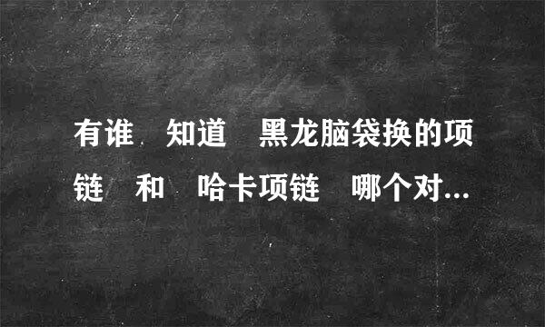 有谁 知道 黑龙脑袋换的项链 和 哈卡项链 哪个对狂暴ZS来说输出好一些