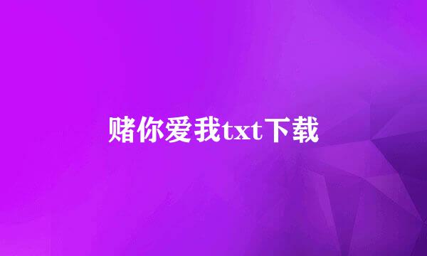 赌你爱我txt下载