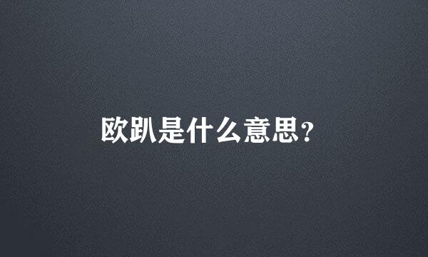 欧趴是什么意思？