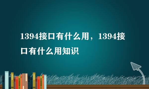 1394接口有什么用，1394接口有什么用知识