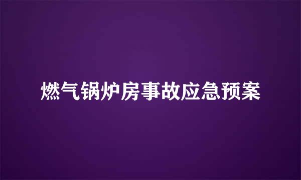 燃气锅炉房事故应急预案