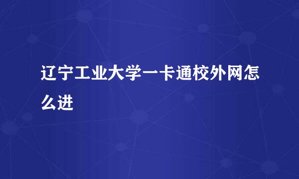 辽宁工业大学一卡通校外网怎么进