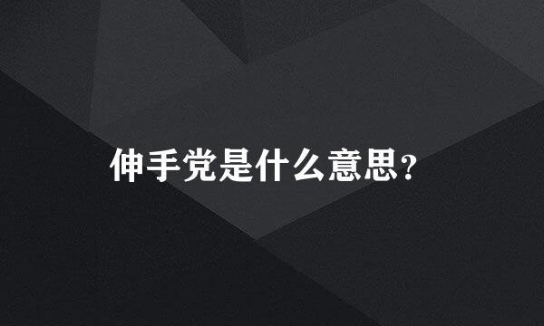 伸手党是什么意思？