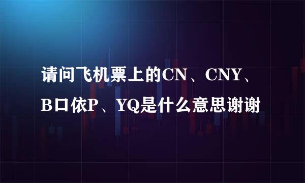 请问飞机票上的CN、CNY、B口依P、YQ是什么意思谢谢