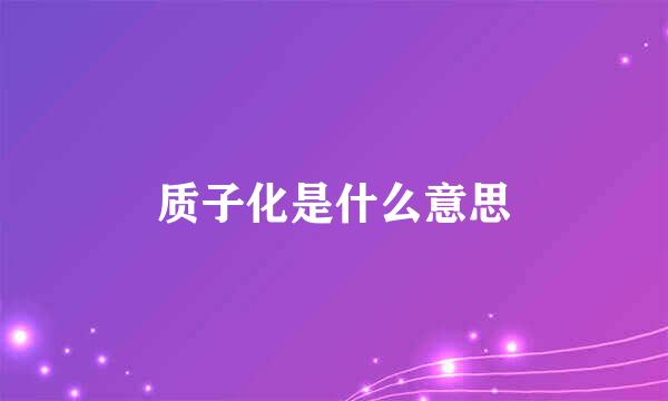 质子化是什么意思