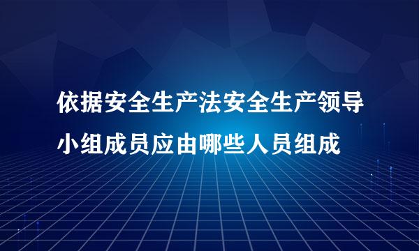 依据安全生产法安全生产领导小组成员应由哪些人员组成