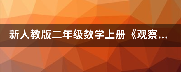 新人教版二来自年级数学上册《观察物体》优秀教学设计