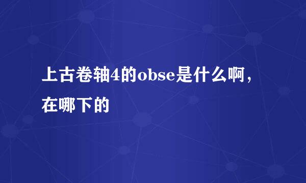 上古卷轴4的obse是什么啊，在哪下的