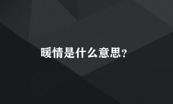 暖情是什么意思？