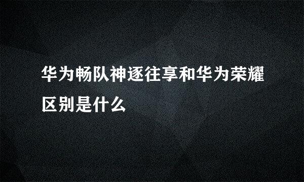 华为畅队神逐往享和华为荣耀区别是什么