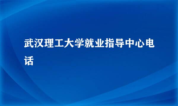 武汉理工大学就业指导中心电话