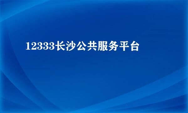 12333长沙公共服务平台