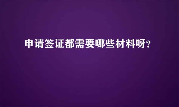 申请签证都需要哪些材料呀？