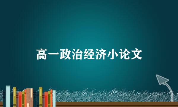 高一政治经济小论文