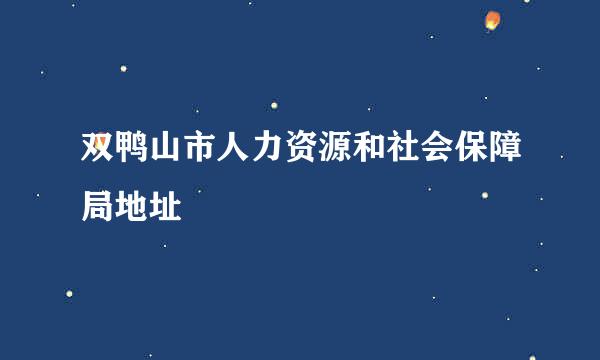 双鸭山市人力资源和社会保障局地址